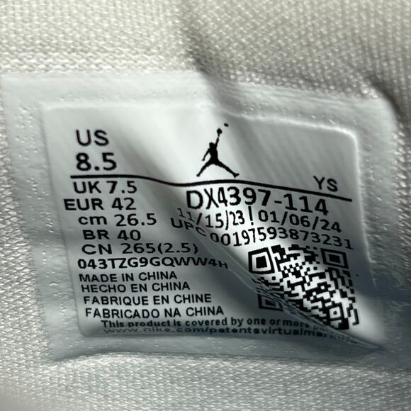 Nike Air Jordan Stadium 90 Shoes White Industrial Blue DX4397-114 Mens Size 8.5 - Picture 8 of 9